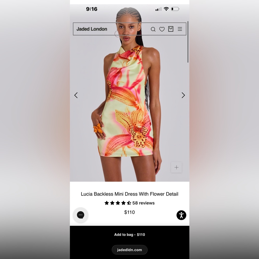 NWT Jaded London Neon Floral Backless Dress